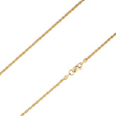 14K Yellow Gold 2mm Hollow Rope Chain Diamond-Cut